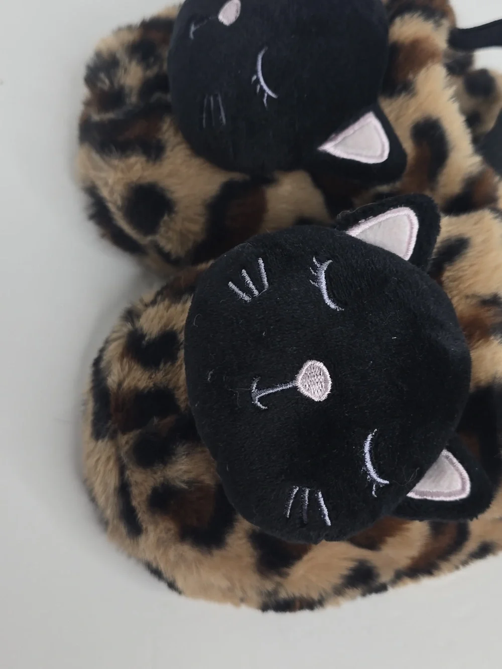 Cat & Jack Toddler Leopard Cat Scuff Brown Slippers Xl 11/12T Nwt